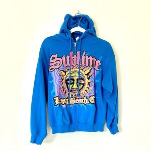 Blue Sublime Graphic Hoodie